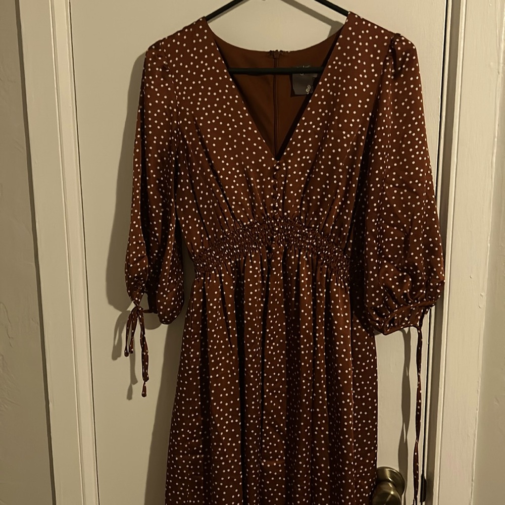 Brown Polkadot Dress